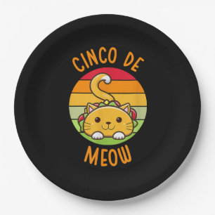 Cinco De Meow Cinco De Mayo Funny Tacos Cat Lover Pappteller