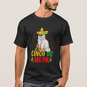 Cinco De Meow Cinco De Mayo Katze Sombrero Mexikan T-Shirt