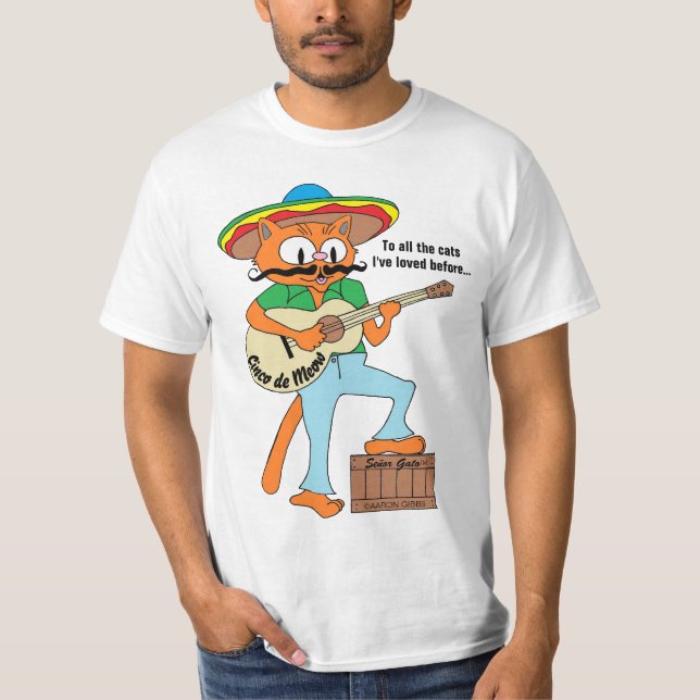 Cinco de Meow Cinco de Mayo Mexican Cartoon Cat T-Shirt (Vorderseite)