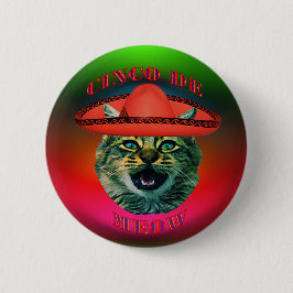 Cinco De Meow Gray Cat Cinco De Mayo Mexiko Button