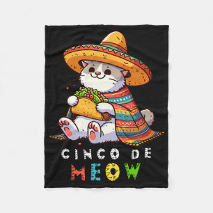 Cinco De Meow Mit Lächelnder Katze Taco Und Sombre Fleecedecke