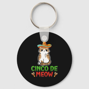 Cinco De Meow Niedlich Cinco De Mayo Sombrero Cat Schlüsselanhänger