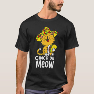 Cinco De Meow Niedlich Cinco De Mayo Sombrero Cat T-Shirt