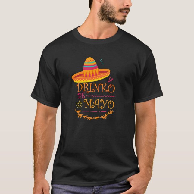 Cinco Drinko De Mayo Men Frauen trinken Tequila T-Shirt (Vorderseite)