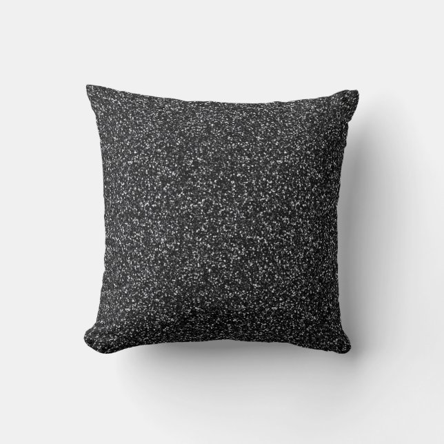 Cinder Black Glitzer Kissen (Vorderseite)