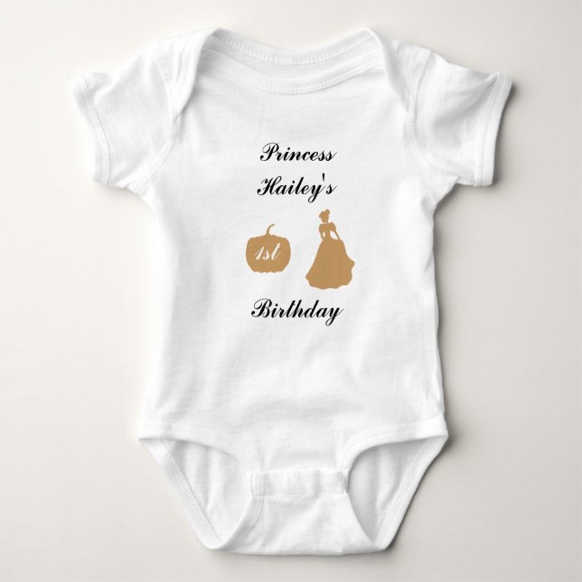 Cinderella 1. Geburtstag Party T - Shirt (Vorderseite)