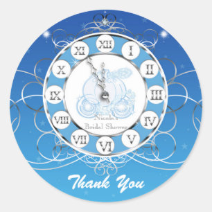 Cinderella Almost Midnight Blue Silver Gastgeschen Runder Aufkleber