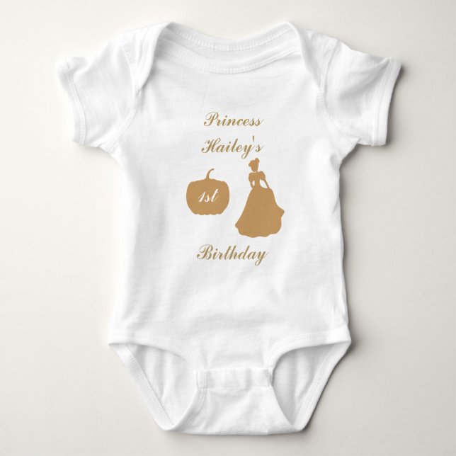 Cinderella Birthday Princess Bodysuit Baby Strampler (Vorderseite)