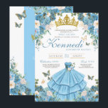 Cinderella Blue Rose Butterfly Prinzessin Sweet 16 Einladung<br><div class="desc">Diese elegante Blumenladen zum Geburtstag von 16 . Geburtstag bietet Schmetterlinge (Sie können sie bewegen oder entfernen) und eine wunderschöne Blüte. Es gibt eine schöne goldene Tiara und jeder Text kann angepasst werden. Alle Texte können für Ihren besondere Anlass angepasst werden, andere Farbvarianten sind im Hübschen Einladungs-Shop erhältlich.</div>