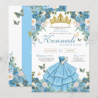 Cinderella Blue Rose Butterfly Prinzessin Sweet 16