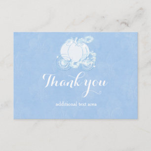 Cinderella Blue Royal Princess Carriage Card Dankeskarte