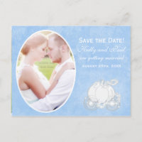 Cinderella Carrosse Bleu et Argent Photo Carte Pos
