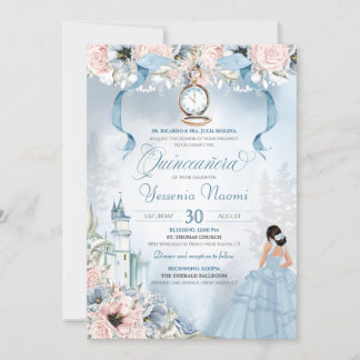 Cinderella Fairy Tale Princess Castle Quinceanera Einladung