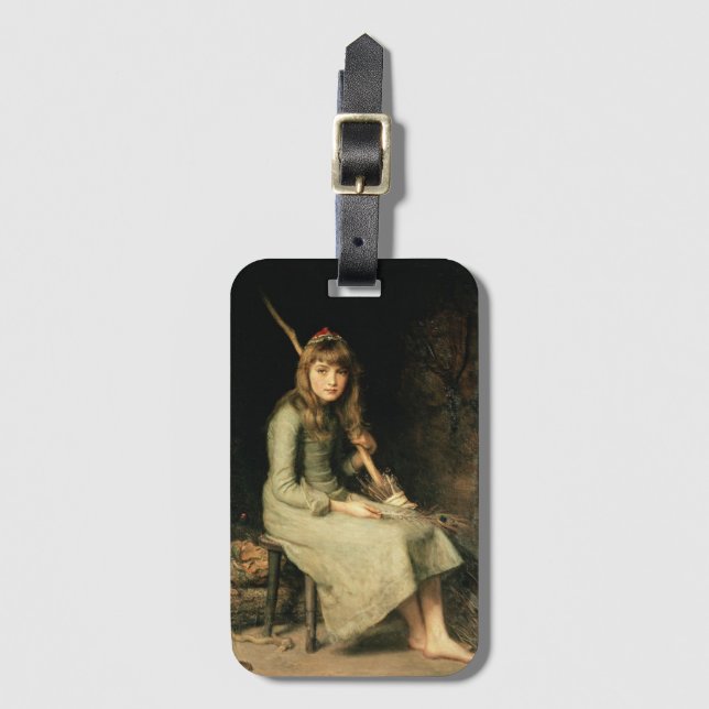 Cinderella Fairy Tale (von John Everett Millais) Gepäckanhänger (Vorderseite Vertikal)