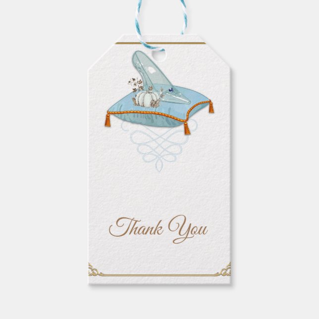 Cinderella Glass Slipper Elegantes Brautparty Geschenkanhänger (Vorderseite)