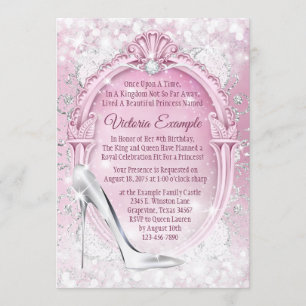 Cinderella Glass Slipper Quinceanera Einladung