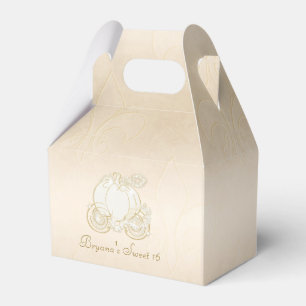 Cinderella Gold Carriage Beige Gastgeschenk Boxes Geschenkschachtel