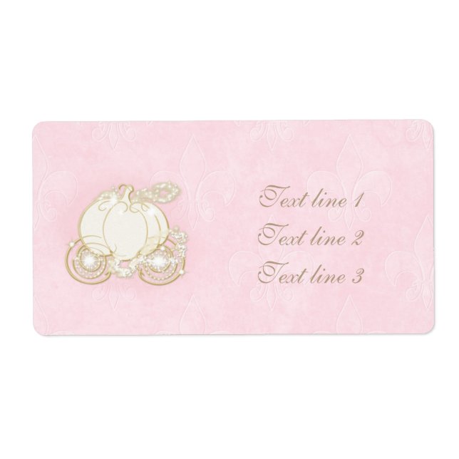 Cinderella Gold Carriage Light Pink Princess Label (Vorne)