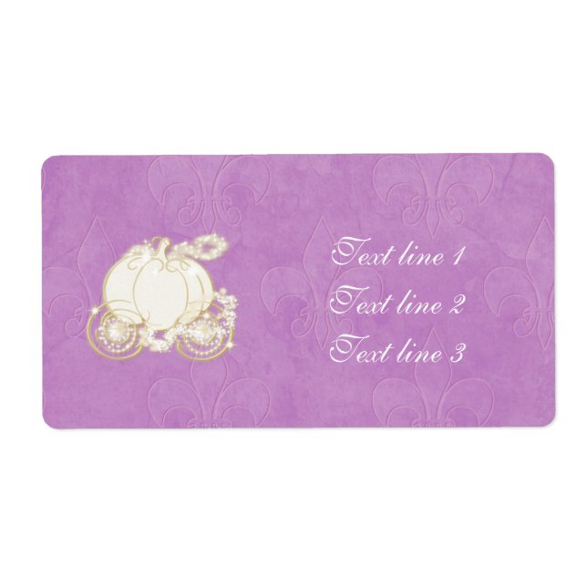 Cinderella Gold Carriage Lila Princess Label (Vorne)