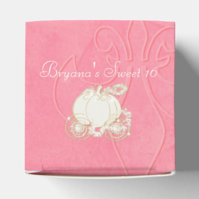 Cinderella Gold Carriage Pink Gastgeschenk Boxen Geschenkschachtel (Oben)