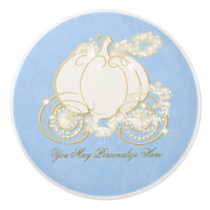 Cinderella Gold Pumpkin Carriage Blue Princess Keramikknauf