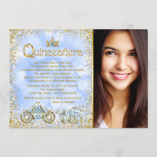 Cinderella Princess Carriage Foto Quinceanera Einladung