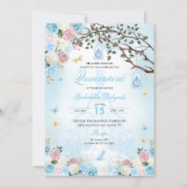 Cinderella Princess Enchanted Garden Quinceanera Einladung