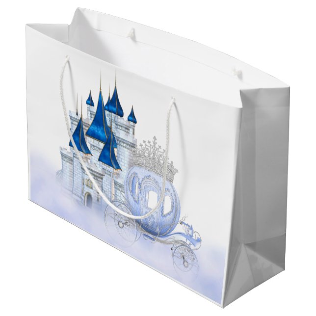 Cinderella Princess Girls Birthday Große Geschenktüte (Rückseite Schrägansicht)