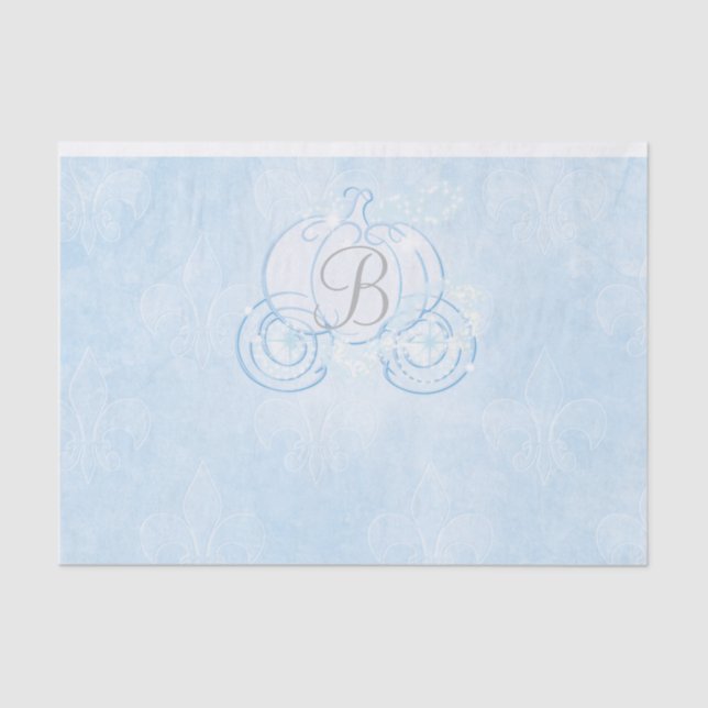 Cinderella Pumpkin Carriage Monogram Initial Seidenpapier (Vorderseite)