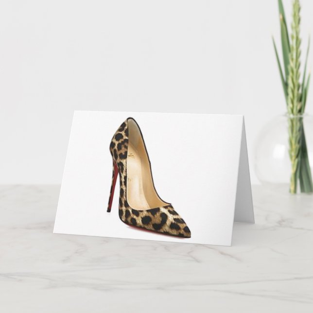 Cinderella Quote Louboutin Leopard Schuhkarte Karte (Vorderseite)