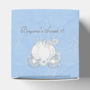 Cinderella Silver Carriage Blue Gastgeschenk Boxes Geschenkschachtel