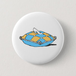 Cinderella Slipper auf Aquamarinem Orangenkissen Button