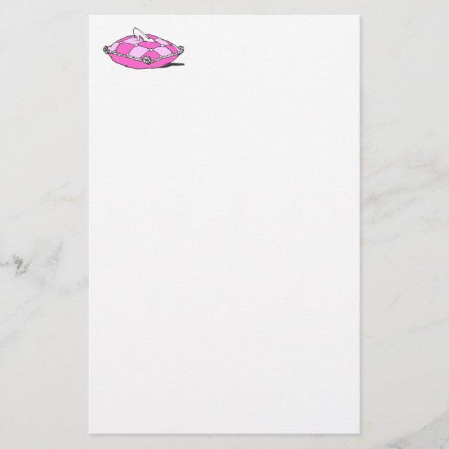 Cinderella Slipper auf rosa Kissen Vintage Kunst Briefpapier (Vorderseite)