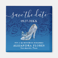 Cinderella Slipper Blue Quinceanera Save the Date