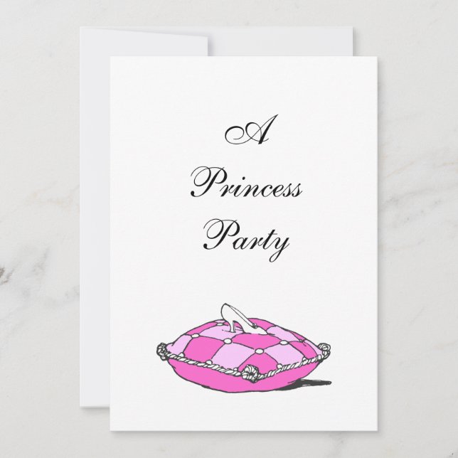 Cinderella Slipper Pink Kissen Princess Party Einladung (Vorderseite)