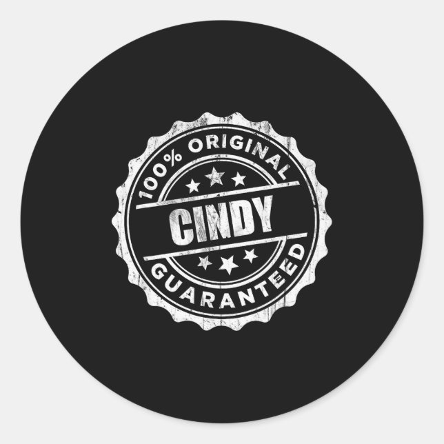 Cindy 100% Original D  Runder Aufkleber (Vorderseite)