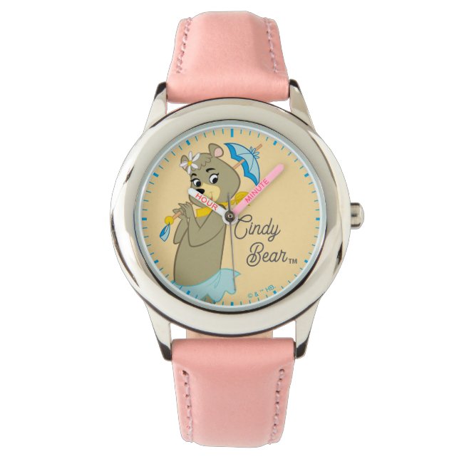 Cindy Bear Holding Parasol Armbanduhr (Vorderseite)