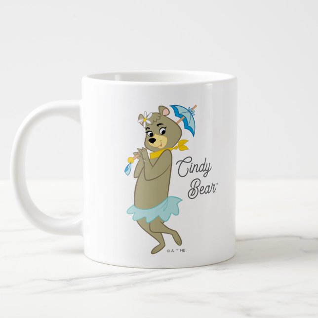 Cindy Bear Holding Parasol Jumbo-Tasse (Links)