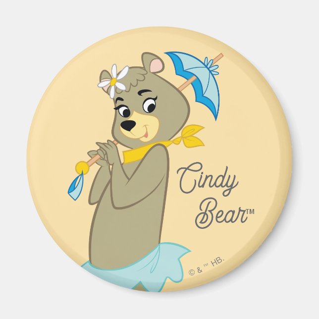 Cindy Bear Holding Parasol Magnet (Vorne)