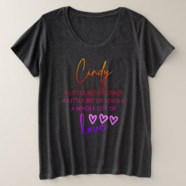 Cindy Colorful Liebe Große Größe T-Shirt