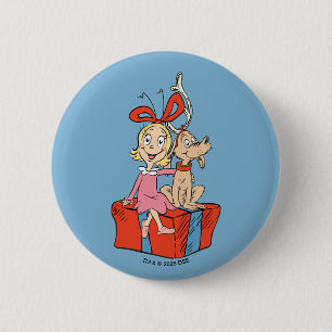 Cindy Lou Who und Max auf einem Geschenk Button