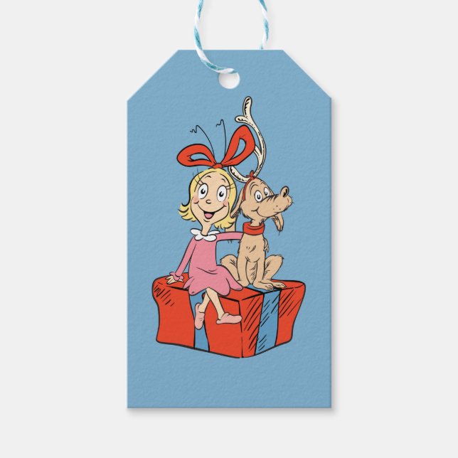 Cindy Lou Who und Max auf einem Geschenk Geschenkanhänger (Vorderseite)