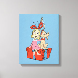 Cindy Lou Who und Max auf einem Geschenk Leinwanddruck
