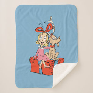 Cindy Lou Who und Max auf einem Geschenk Sherpadecke