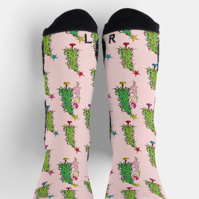 Cindy-Lou Who und Weihnachtsbaum-Muster Socken (Oben)