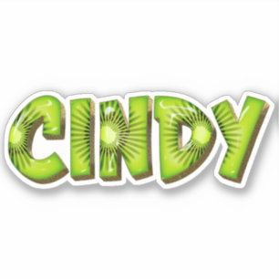 Cindy Name Kiwi Design Aufkleber Sticker