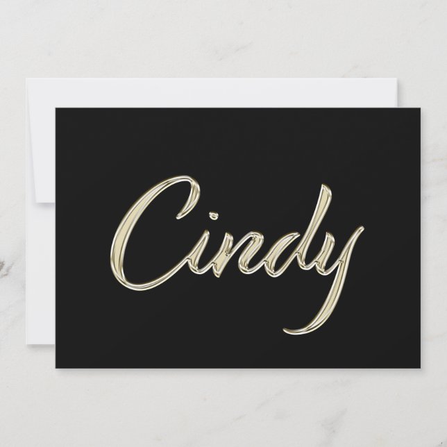 Cindy white gold Handwriting Karte (Vorderseite)