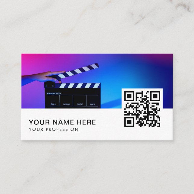 cinéaste carte de visite QR Code (Devant)