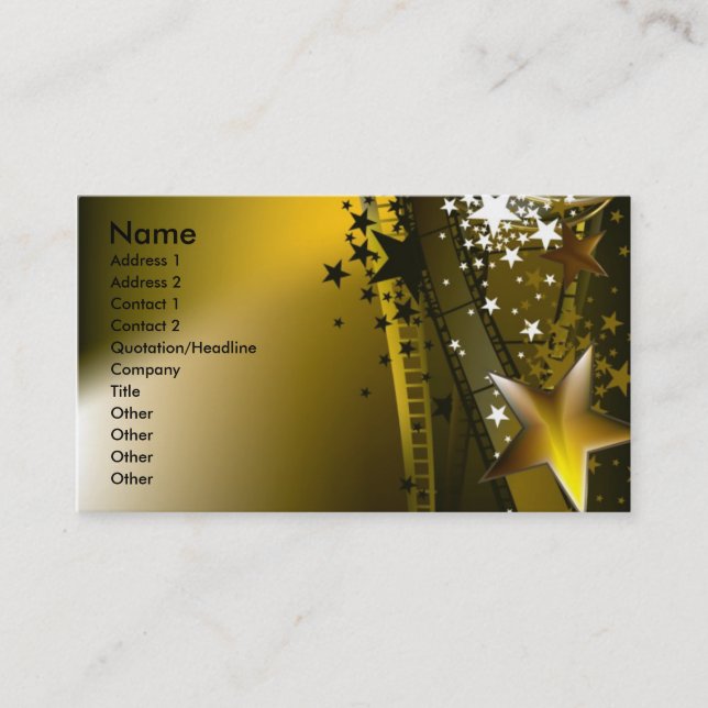 cinema1 , Name, Anschrift 1, Anschrift 2, Kontakt  Visitenkarte (Vorderseite)