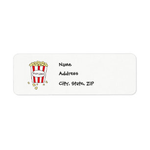 Cinéma amusant Popcorn en Étiquette de adresse Buc